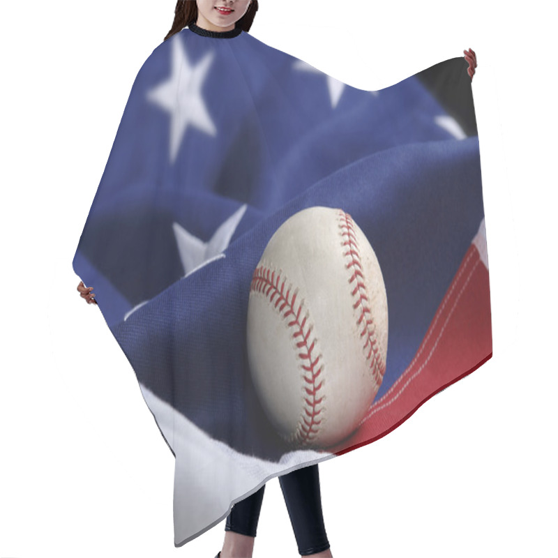 Personality  Baseball On American Flag Hair Cutting Cape