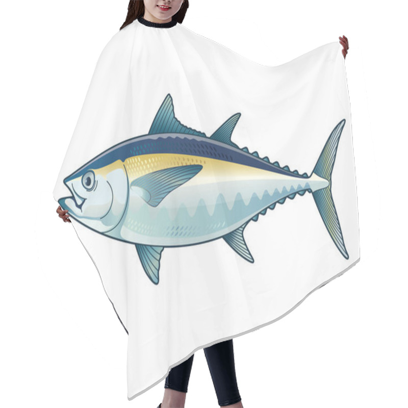 Personality  Tuna Blackfin Vector Design Illustration Hair Cutting Cape