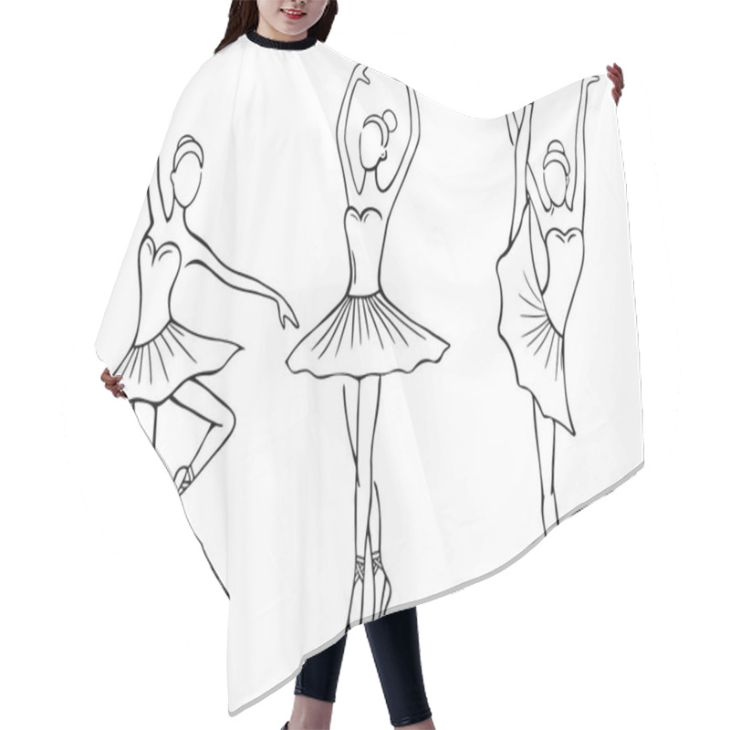 Personality  Set Of Hand Drawn Sketches Ballerinas Standing In Various Poses Hair Cutting Cape