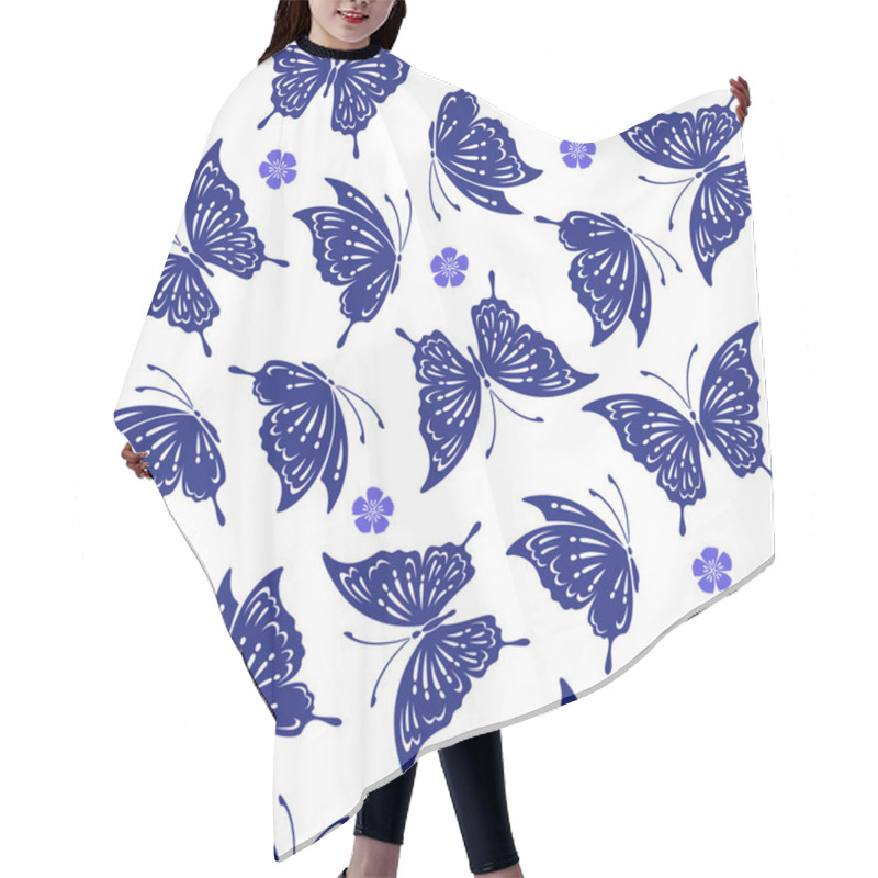 Personality  Japanese Butterfly Pattern Hair Cutting Cape