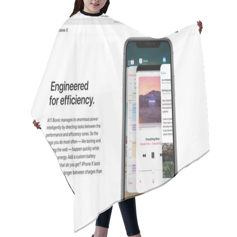 Personality  A11 Bionic Processor Apple Website Showcasing IPhone X 10  Hair Cutting Cape