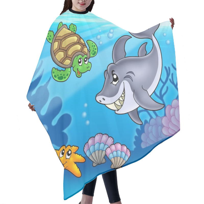 Personality  Cartoon Animals Underwater Hair Cutting Cape