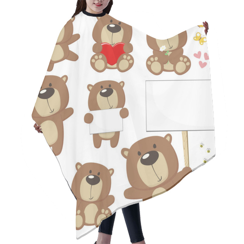 Personality  Cute Baby Bears Set Hair Cutting Cape