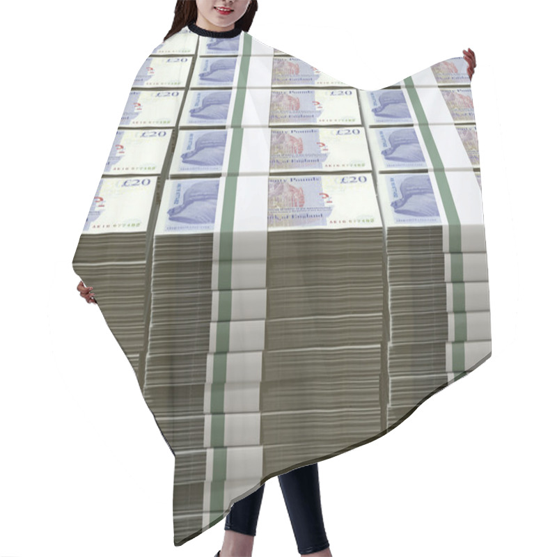 Personality  British Pound Sterling Notes Bundles Stack Hair Cutting Cape