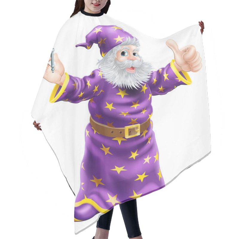 Personality  Cartoon Wizard With Wand Hair Cutting Cape