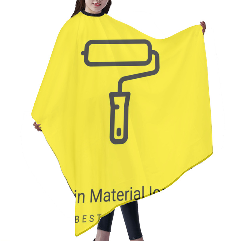 Personality  Big Paint Roller Minimal Bright Yellow Material Icon Hair Cutting Cape