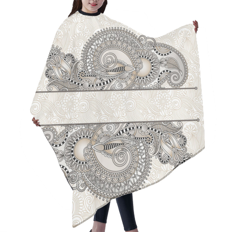 Personality  Unusual Floral Ornamental Template With Place For Your Text Hair Cutting Cape