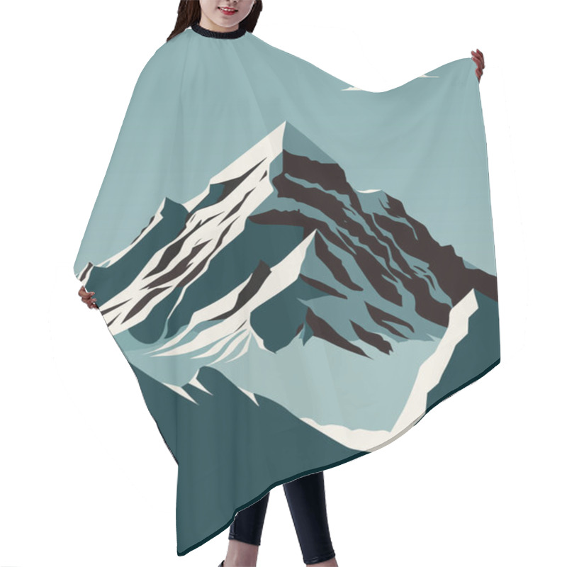 Personality  Mount Everest In The Clouds. Vector Illustration Of A Mountain Range. Hair Cutting Cape