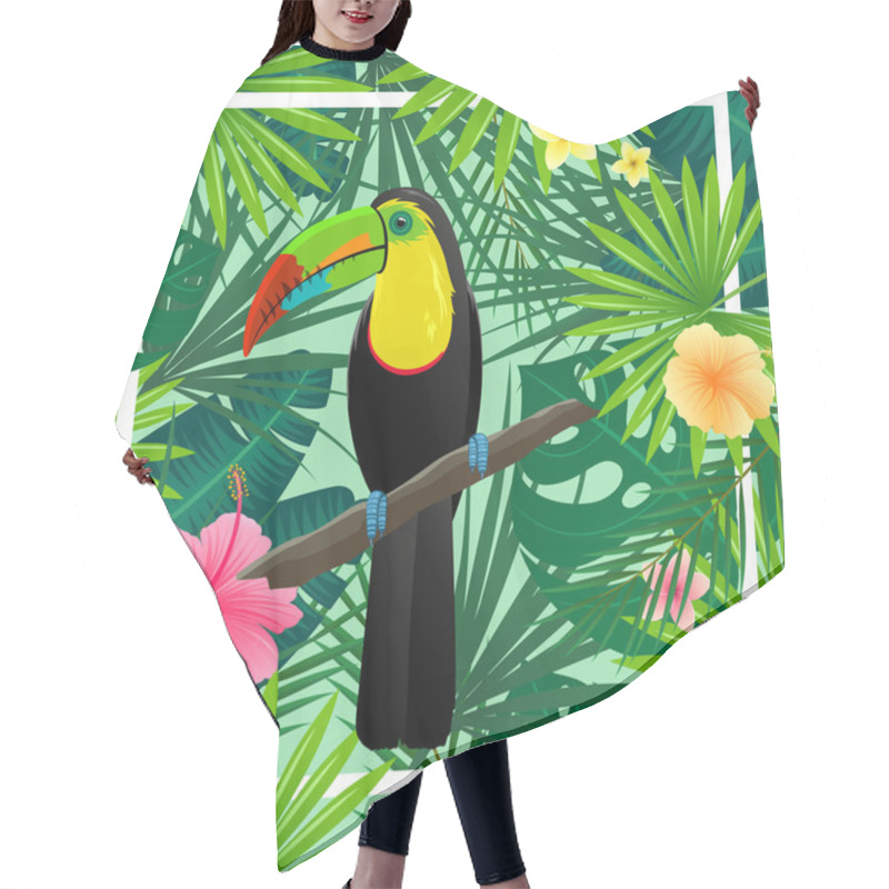 Personality  Vector Tropical Background Hair Cutting Cape