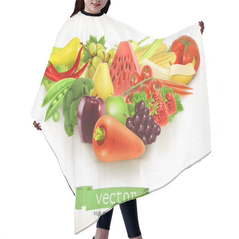 Personality  Fruits And Vegetables Illustration Hair Cutting Cape