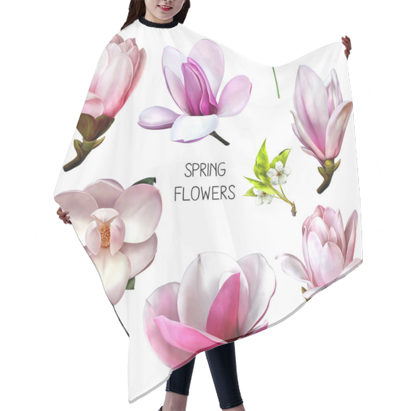 Personality  Beautiful Magnolia Flowers Hair Cutting Cape