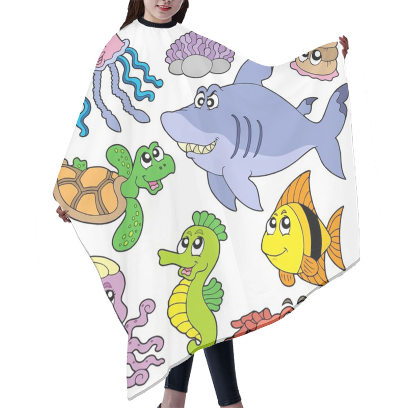 Personality  Sea Fishes And Animals Collection 2 Hair Cutting Cape