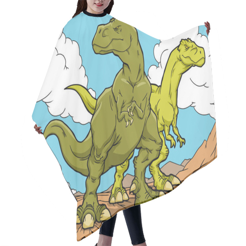 Personality  Tyrannosaurus Dinosaurs Cartoon Characters. A4 Hair Cutting Cape