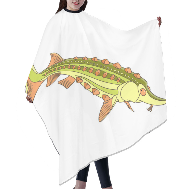 Personality  Cartoon Sturgeon Fish Hair Cutting Cape