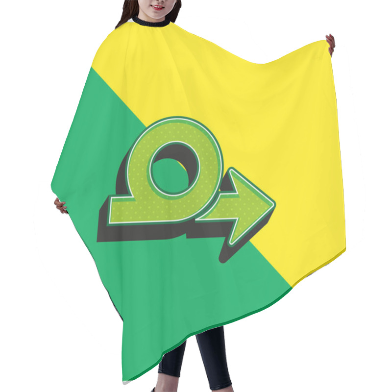 Personality  Arrow Loop Symbol Green And Yellow Modern 3d Vector Icon Logo Hair Cutting Cape