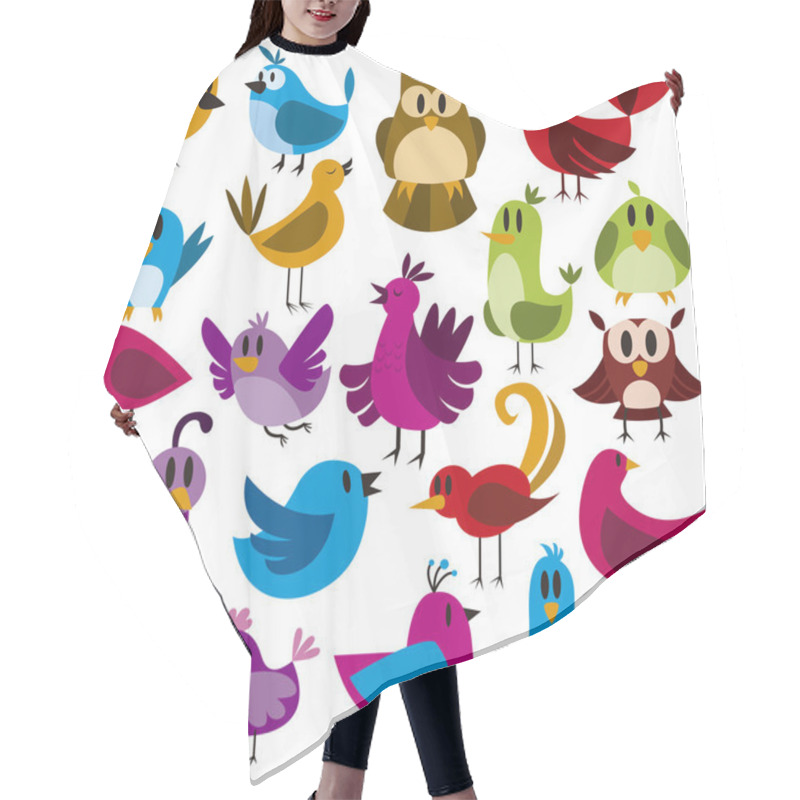 Personality  Birds Vector Set Hair Cutting Cape