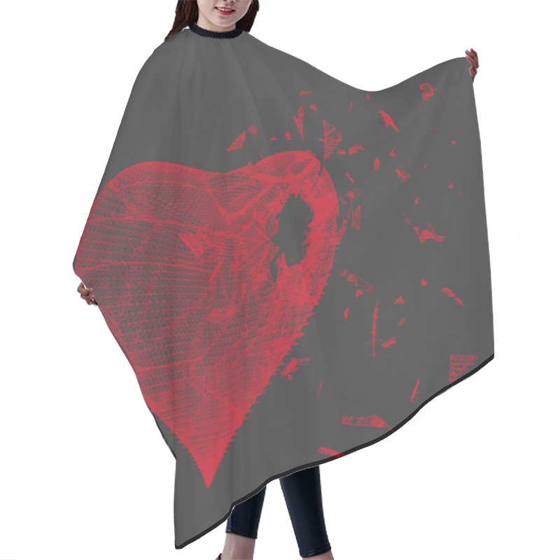 Personality  Heart Made From Lines And Dots Hair Cutting Cape