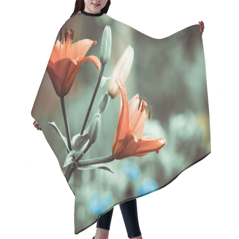 Personality  Orange Flowers Hair Cutting Cape