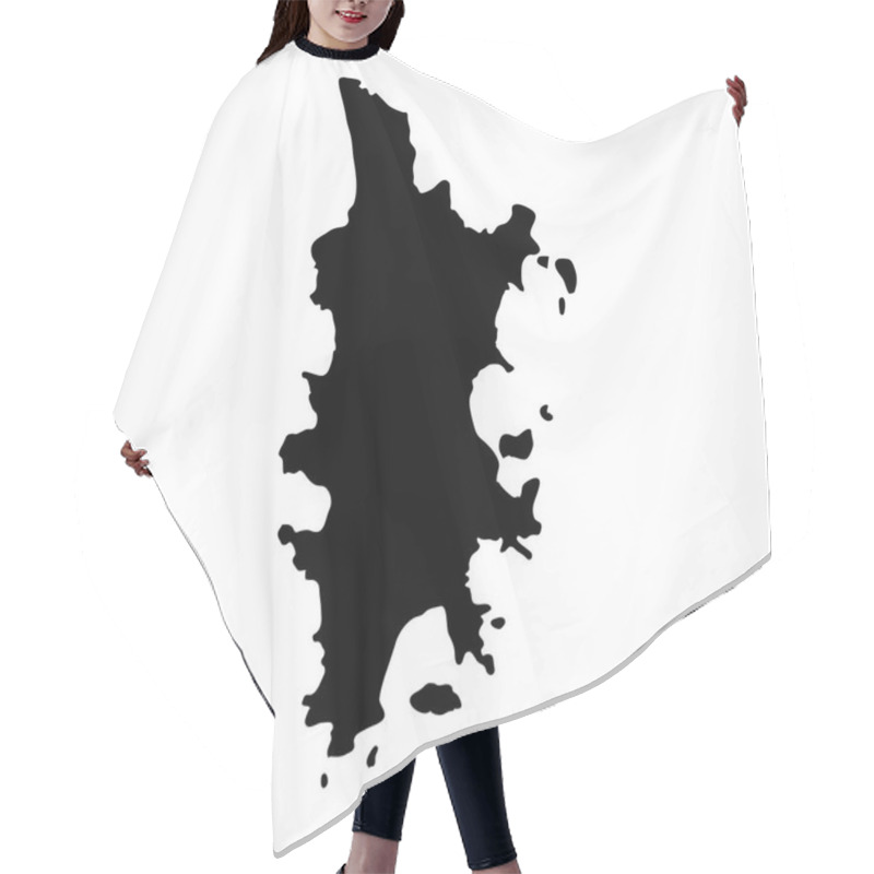 Personality  Phuket Map Island Silhouette Icon Isolated Phuket Black Map Outline Vector Illustration Hair Cutting Cape