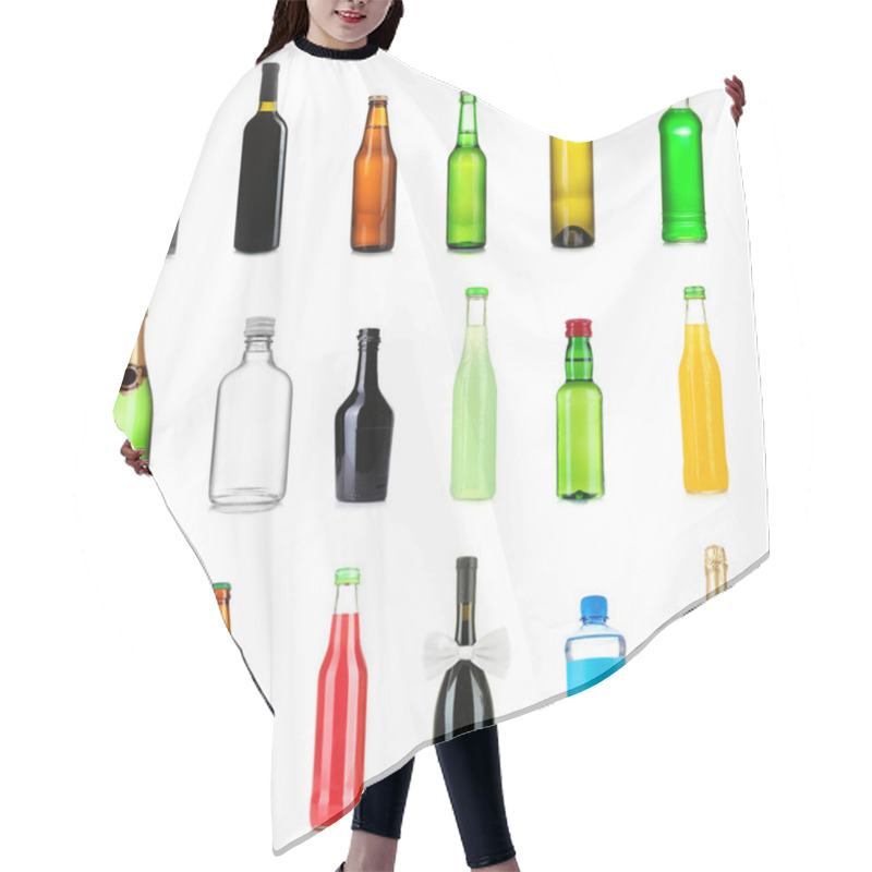 Personality  Collage Of Different Bottles Of Liquids Hair Cutting Cape