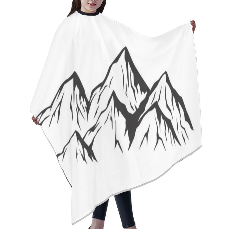 Personality  Mountains Silhouette Design. Adventure Logo, Sign And Symbol. Hair Cutting Cape