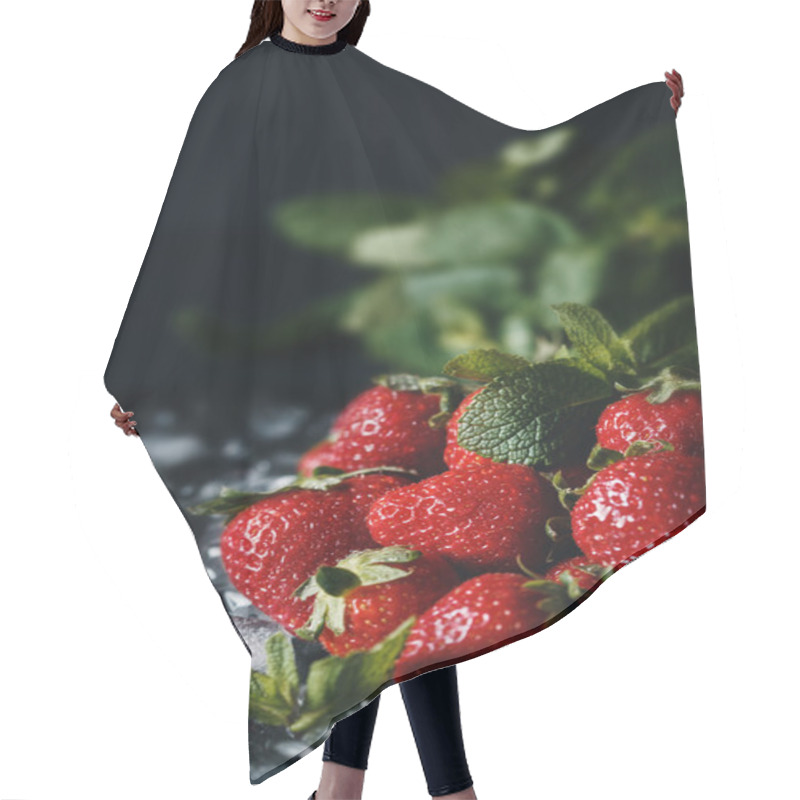 Personality  Ripe Strawberry Served On Ice Hair Cutting Cape