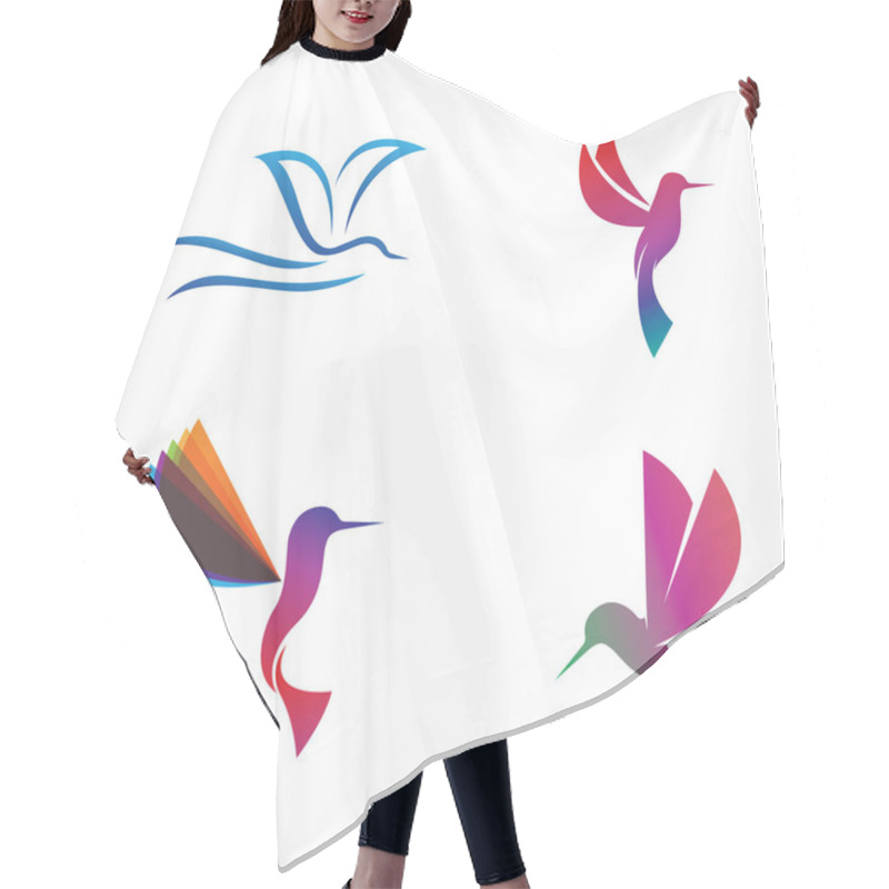 Personality  Humingbird Logo And Symbol Vector Image Hair Cutting Cape