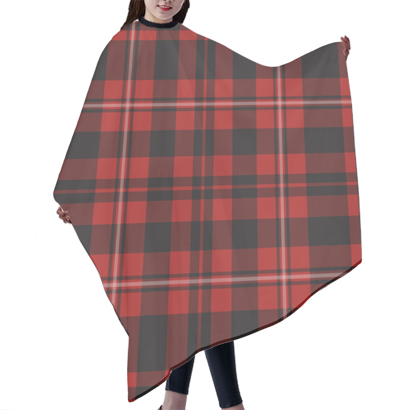 Personality  Seamless Illustration - Red Tartan Hair Cutting Cape