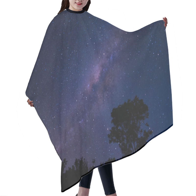 Personality  Side View Of Magical Starry Milky Way, Green Summer Woods. Hair Cutting Cape