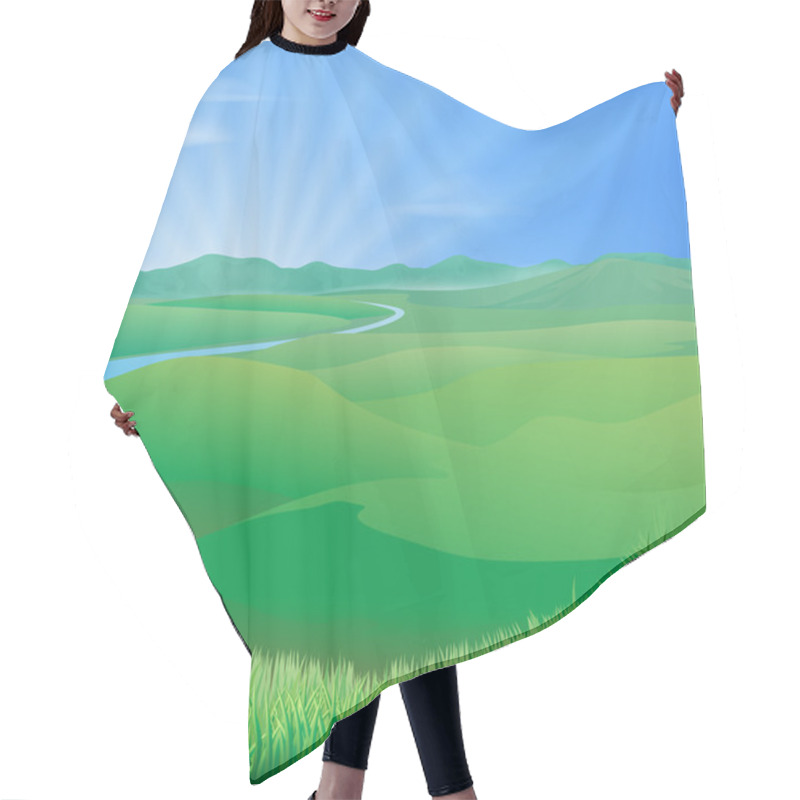 Personality  Rural Landscape Illustration Hair Cutting Cape