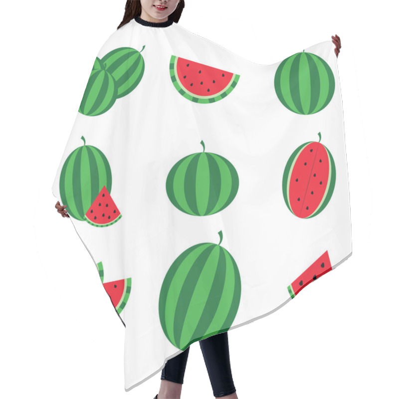 Personality  A Set Of Watermelons Isolated On A White Background. Hair Cutting Cape