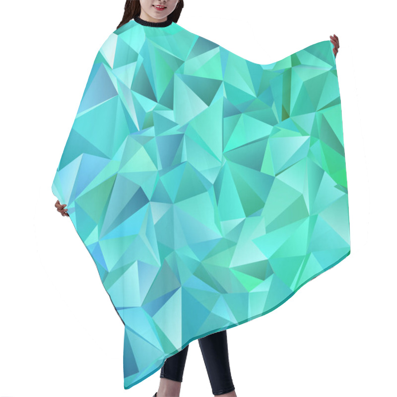 Personality  Teal Abstract Geometrical Triangle Tile Mosaic Background - Vector Graphic Design From Triangles Hair Cutting Cape