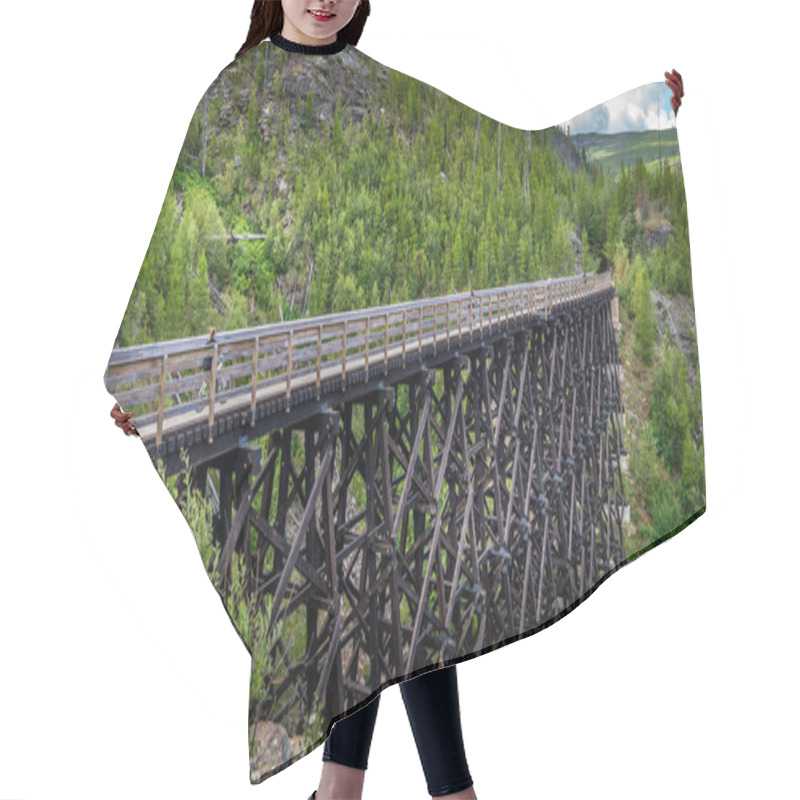 Personality  One Of The 18 Wooden Trestle Bridges Of The Abandoned Kettle Valley Railway In Myra Canyon Near Kelowna, British Columbia, Canada Hair Cutting Cape