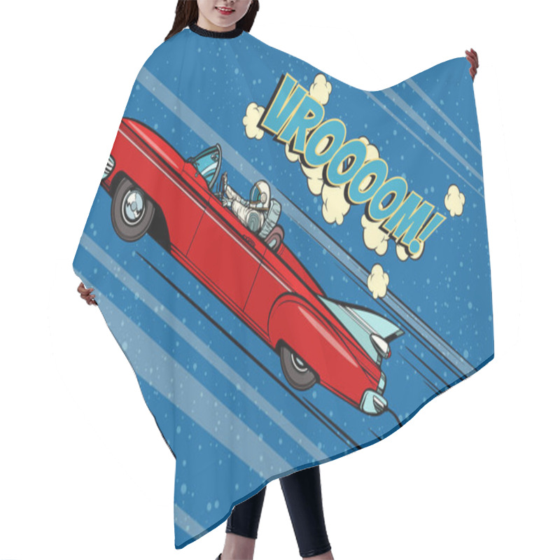 Personality  Astronaut Sitting Behind The Wheel Of A Car Hair Cutting Cape