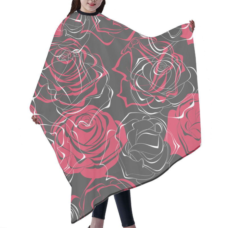 Personality  Roses Seamless Pattern Hair Cutting Cape