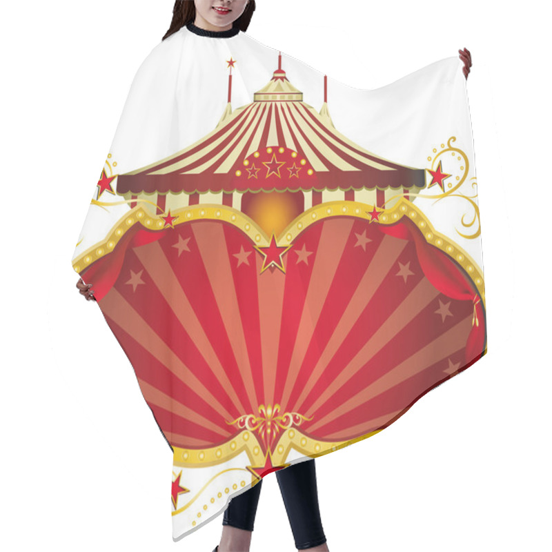 Personality  Magic Red Circus Frame. Hair Cutting Cape