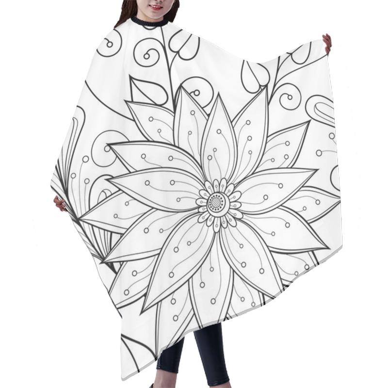 Personality  Seamless Abstract Monochrome Floral Pattern Hair Cutting Cape