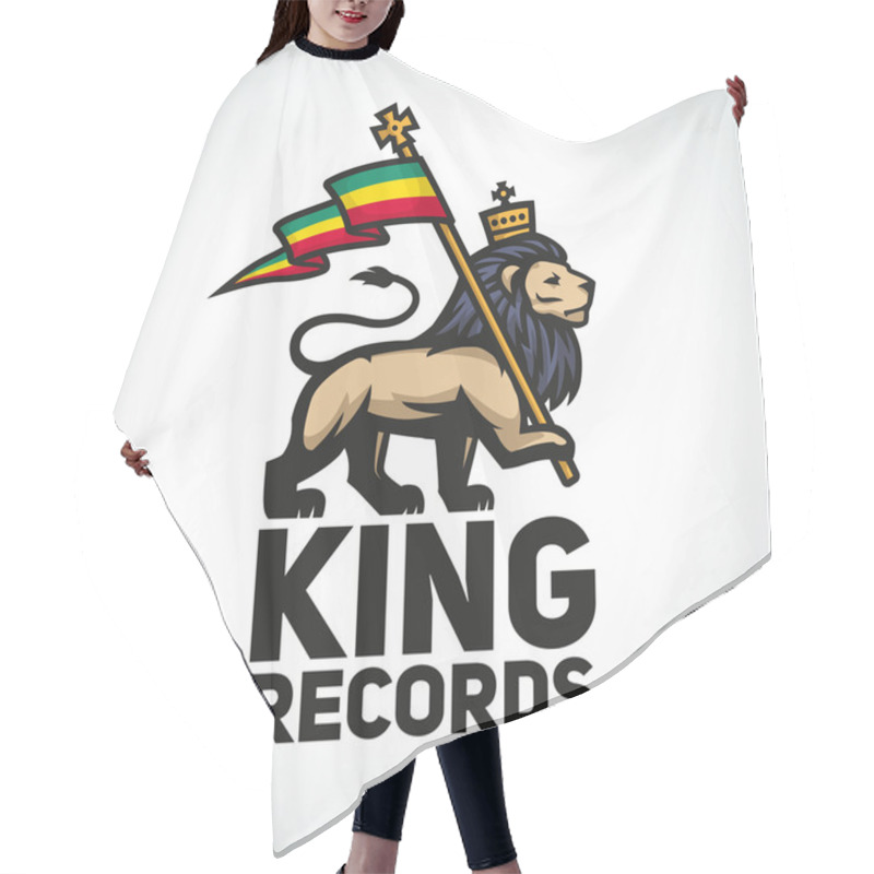 Personality  Judah Lion With A Rastafari Flag. King Of Zion Logo Illustration. Reggae Music Vector Design Hair Cutting Cape