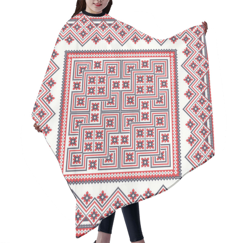 Personality  Romanian Vector Pattern Inspired From Traditional Embroidery Hair Cutting Cape