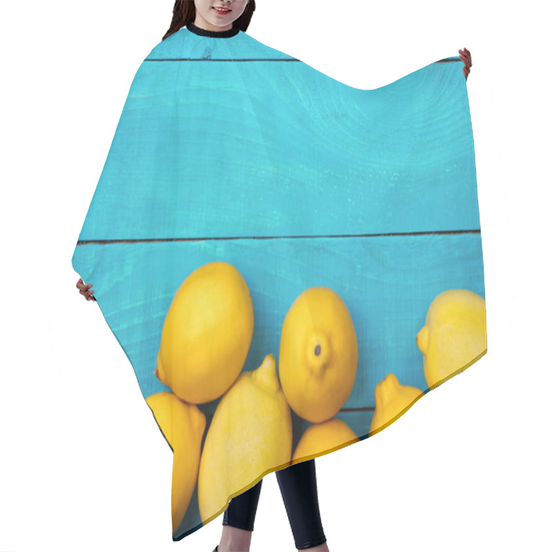 Personality  Lemons On The Bright Cyan Background Hair Cutting Cape