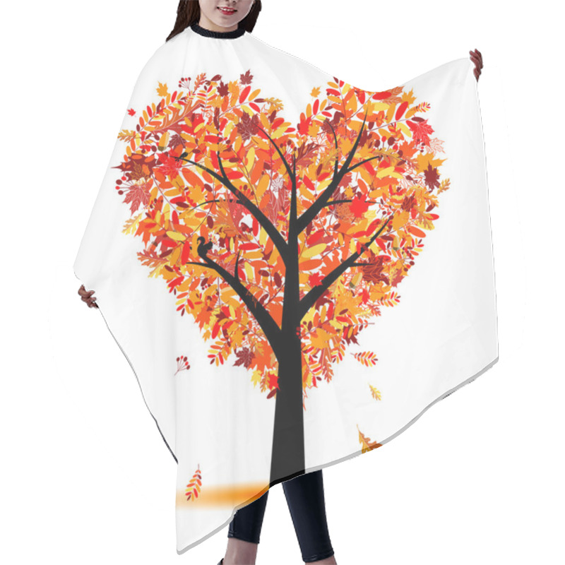 Personality  Beautiful Autumn Tree Heart Shape For Your Design Hair Cutting Cape