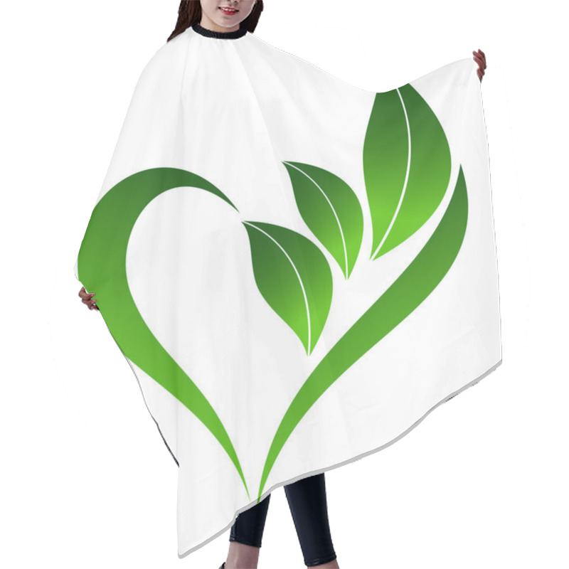 Personality  Abstract Plant Icon With Heart Element Hair Cutting Cape