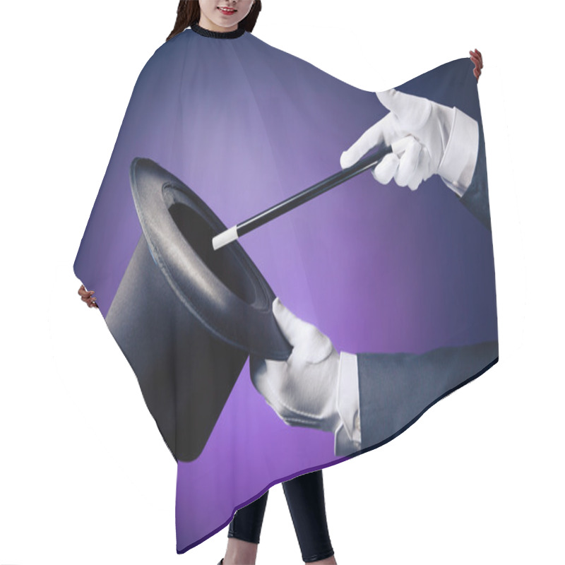 Personality  Magician Hands With Magic Wand Hair Cutting Cape