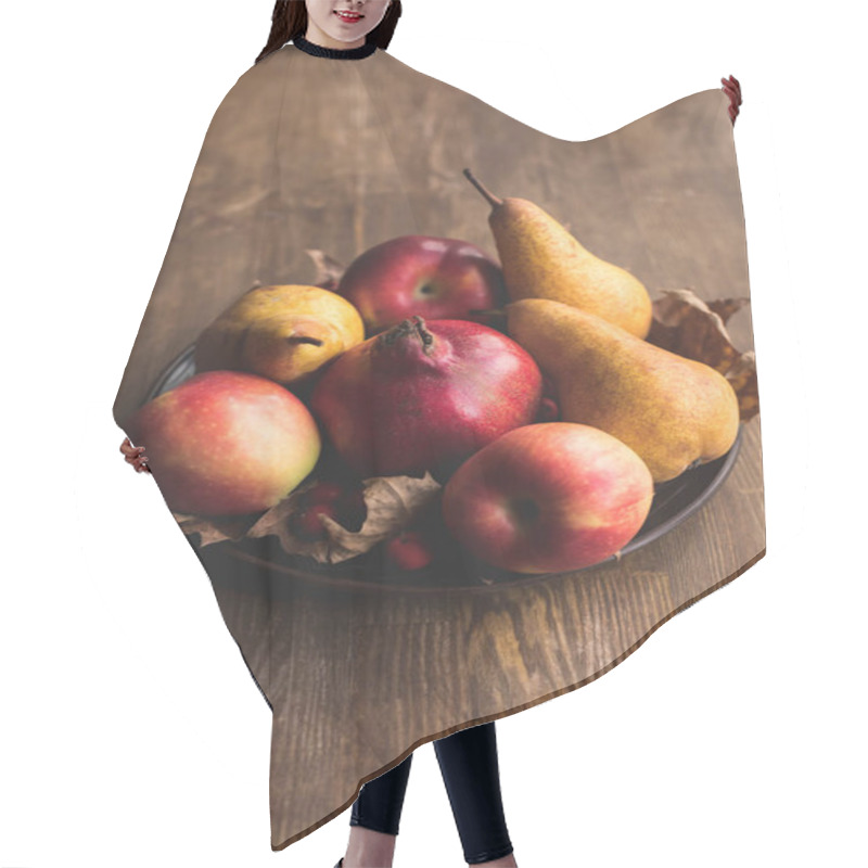 Personality  Ripe Autumn Fruits On Table Hair Cutting Cape