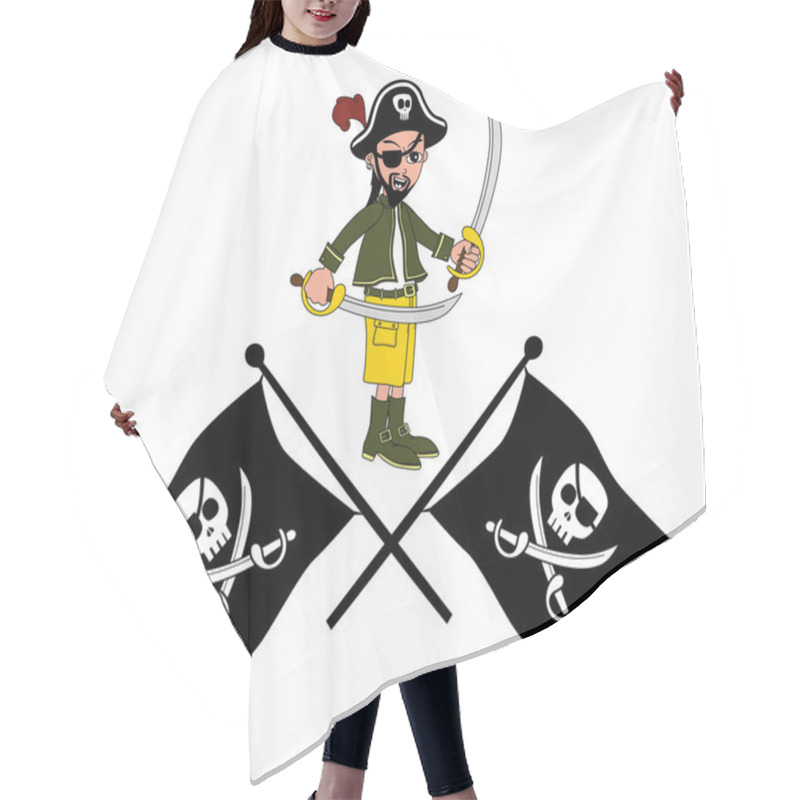 Personality  Pirate Cartoon Character Hair Cutting Cape