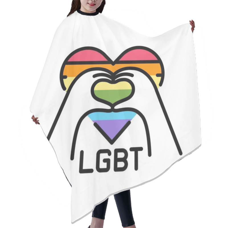 Personality  LGBT Line Icon. Vector Isolated Element. Hair Cutting Cape