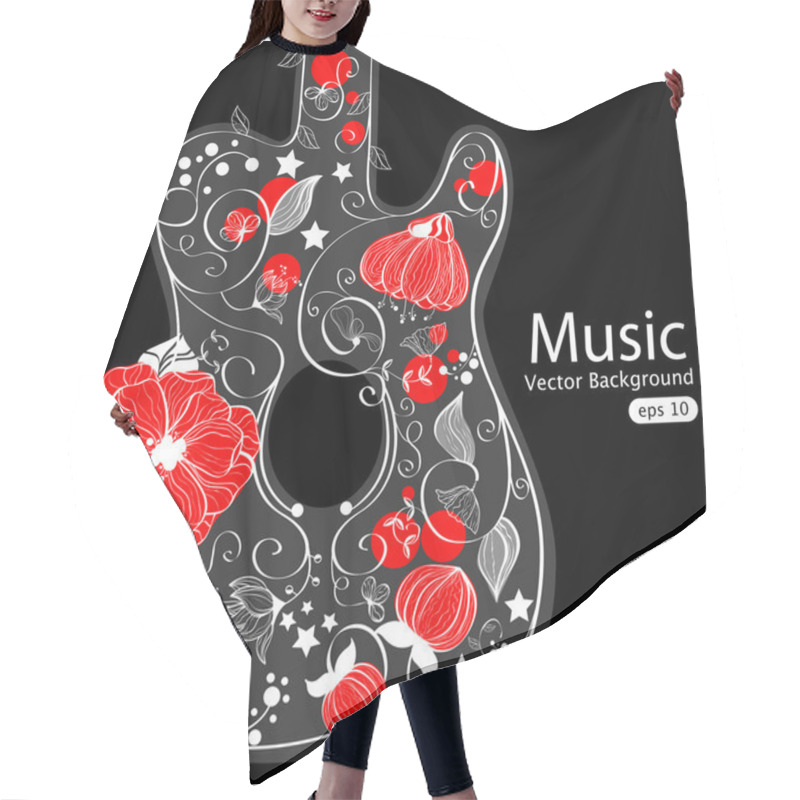 Personality  Abstract Guitar Hair Cutting Cape