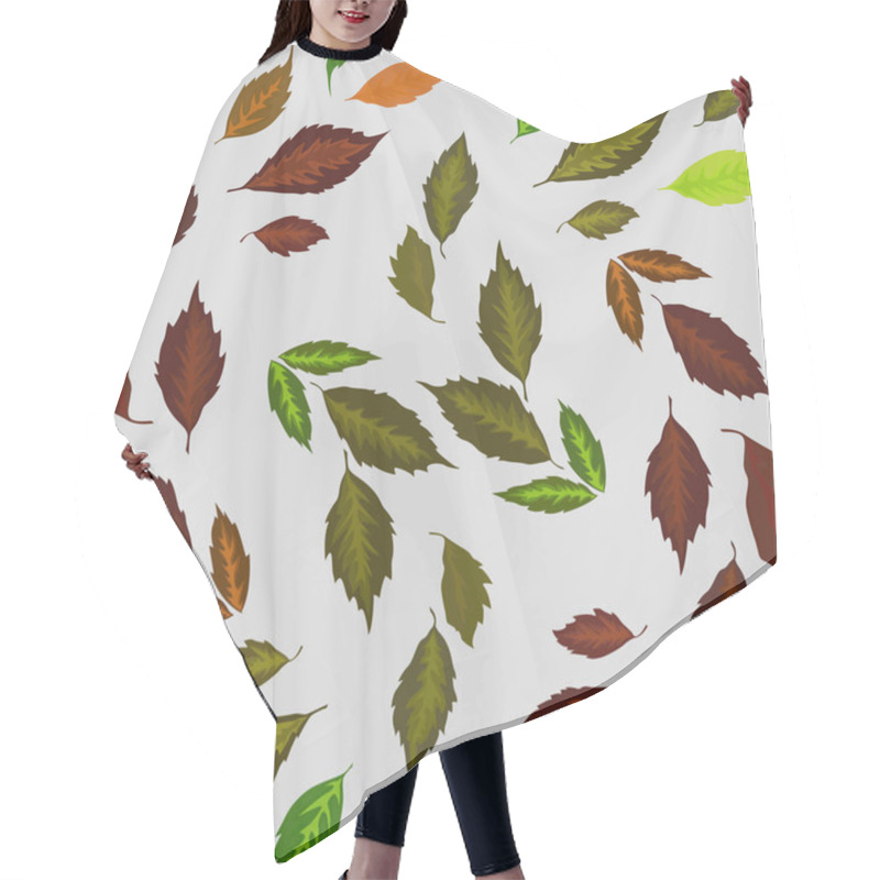 Personality  Illustration Of A Seamless Background Of Leaves, The Botanical Ornament Maple For Interior Design  Hair Cutting Cape