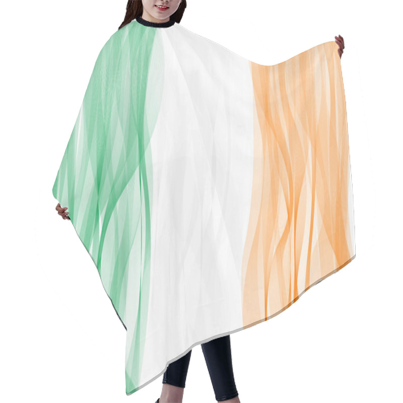 Personality  Wave Line Flag Of Ireland Hair Cutting Cape