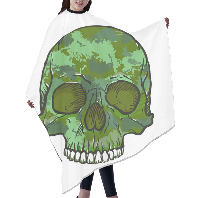 Personality  Camouflage Skull Hair Cutting Cape